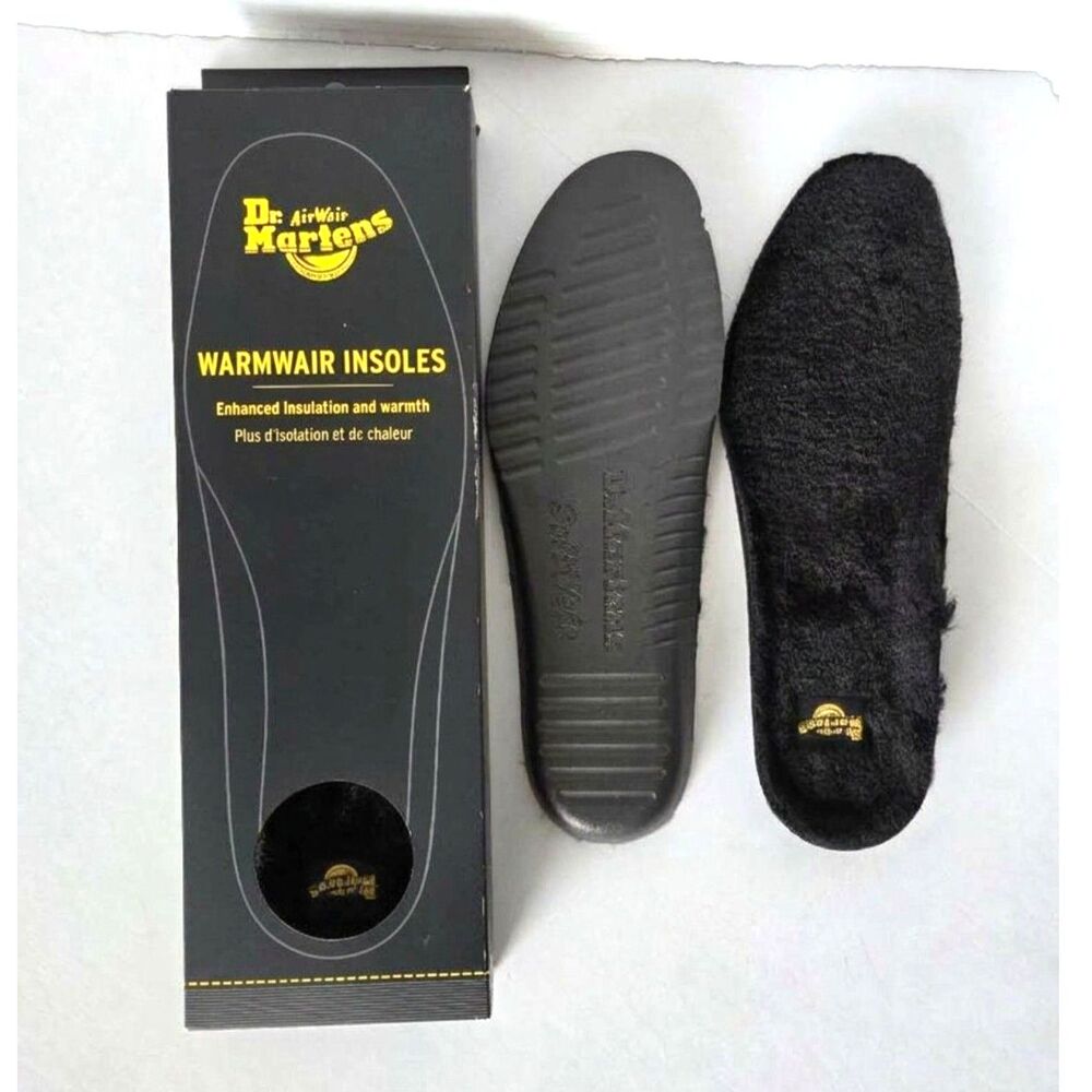 Dr Martens WarmWair Insoles Warm Faux Fur Insulated NIB Black Men 8 / Women 9